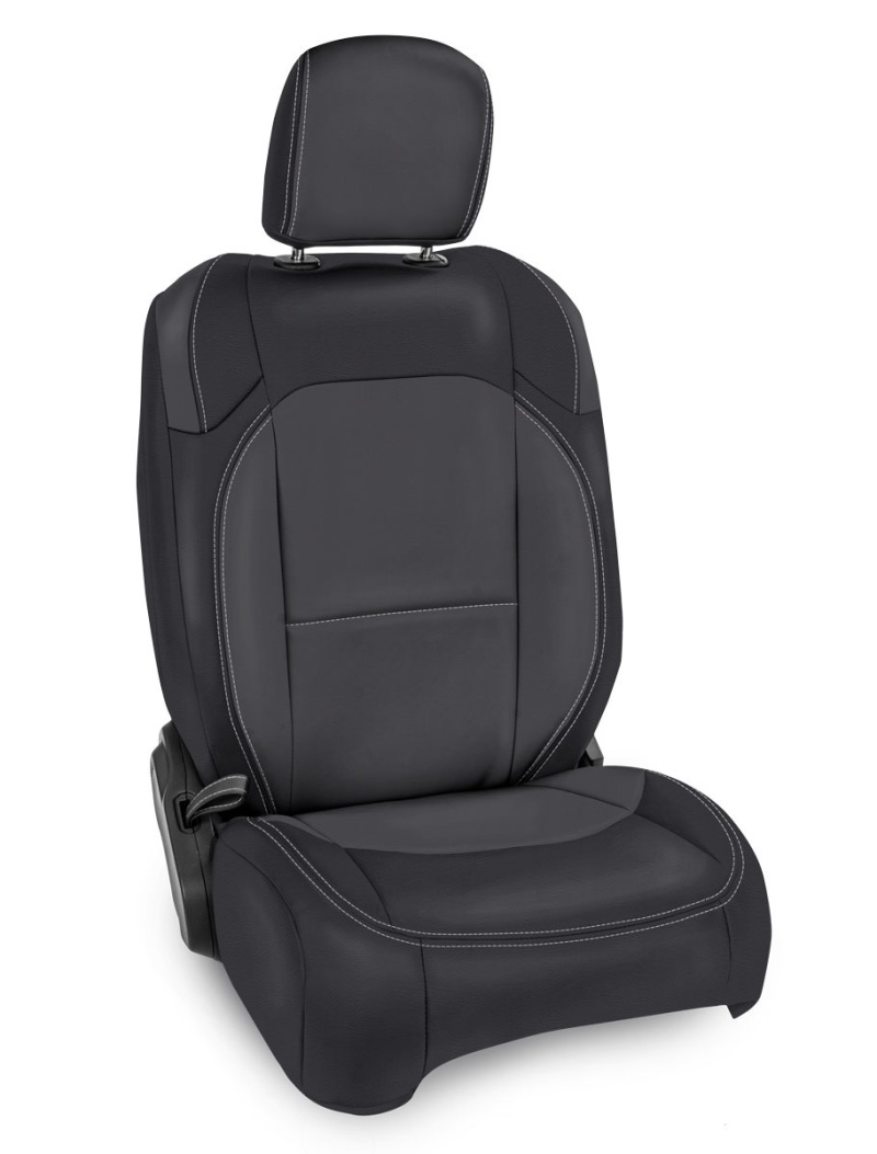 Jeep Wrangler JL Front Seat Covers - PRP Seats - Pocket Back + Manual Seat Adjusters - Black/Grey - `18-`27